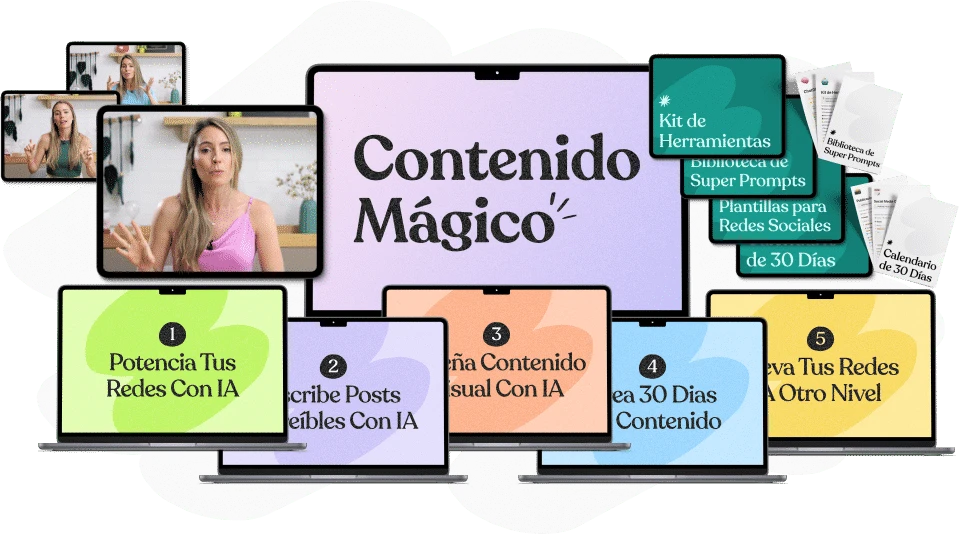 Mockup del curso Contenido Mágico